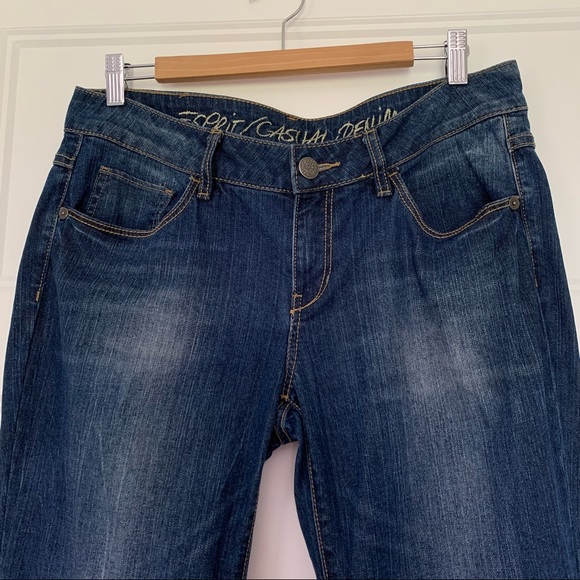 Esprit - Smart Straight Distressed Dark Blue Jeans - Size 32 - Picture 2 of 14
